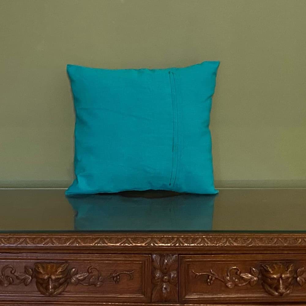 Meksika/el dokuma kumaş üzeri,el işlemesi yastık/mavi resmi