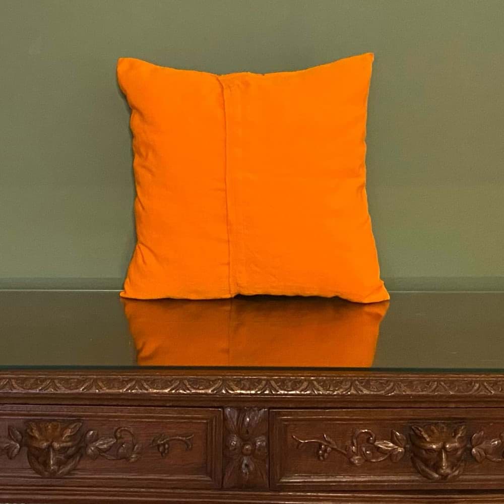 Meksika/ el dokuma kumaş üzeri,el işlemesi yastık/turuncu resmi